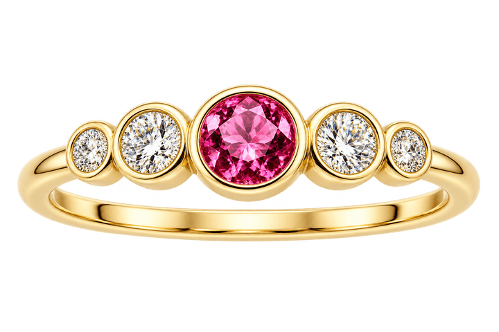 Diamond and Pink Tourmaline Ring - Acadian Estates &amp; CustomRing
