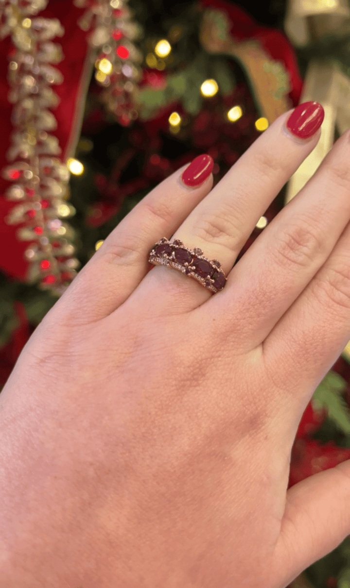 Diamond and Rhodolite Garnet Ring - Acadian Estates &amp; CustomRing