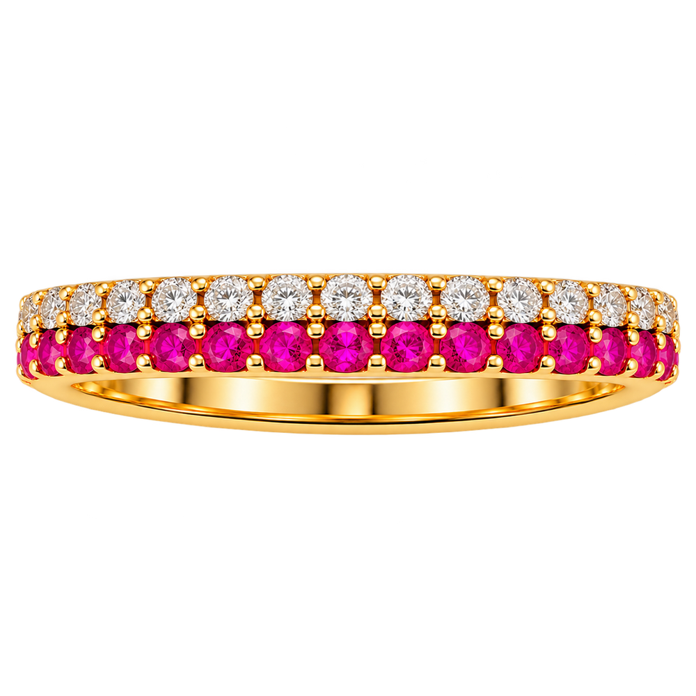 Diamond and Ruby Stacking Ring - Acadian Estates & CustomRing