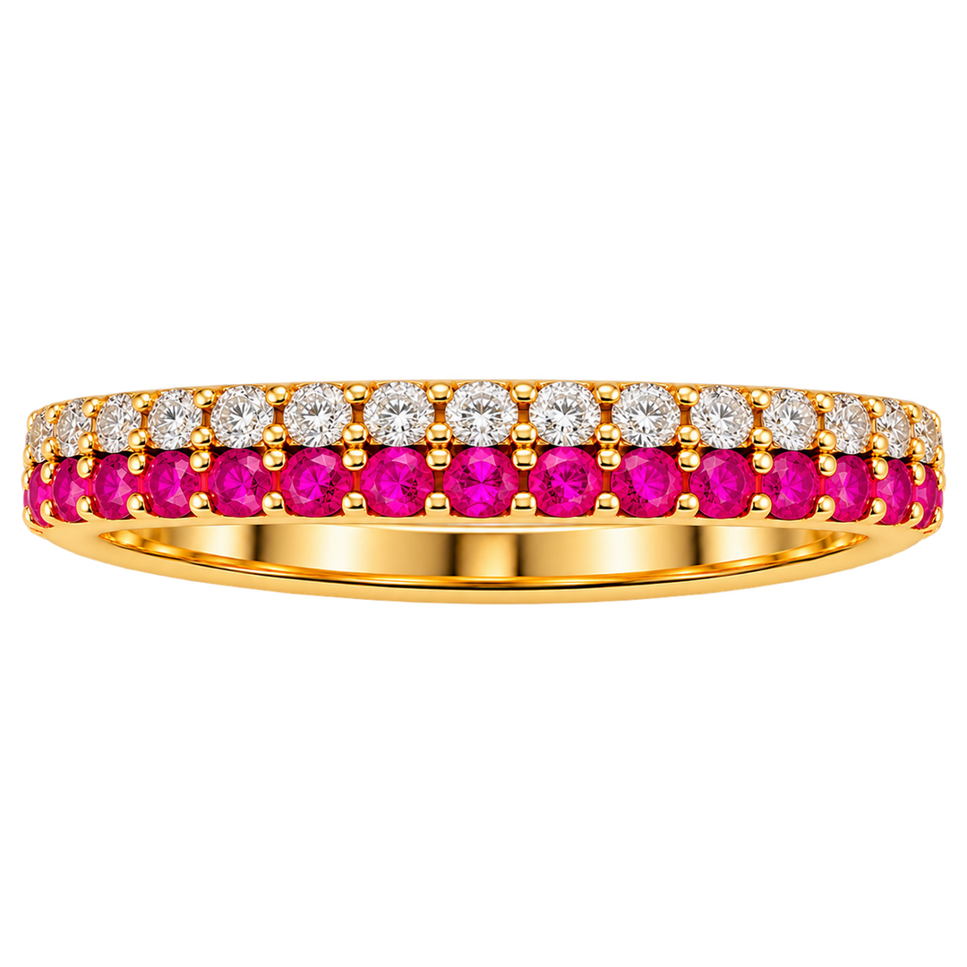 Diamond and Ruby Stacking Ring - Acadian Estates &amp; CustomRing