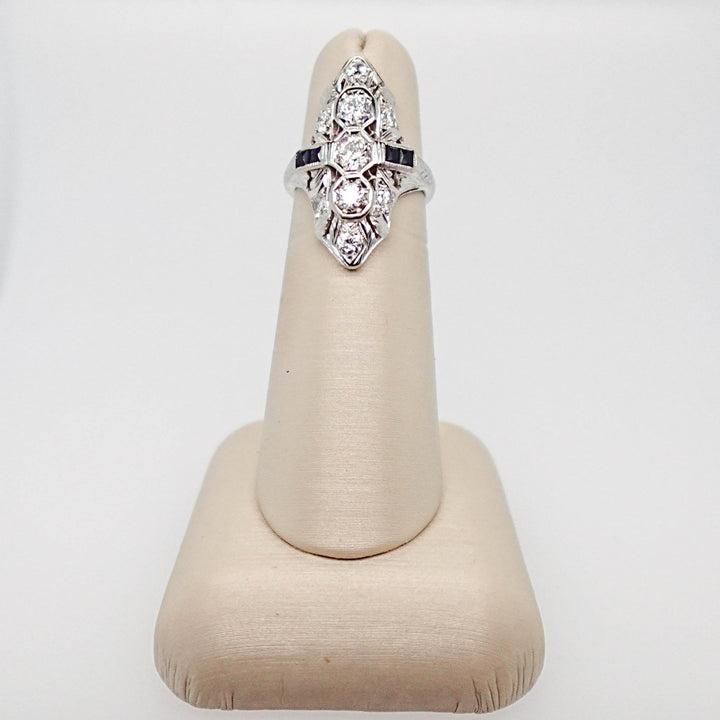 Diamond and Sapphire Art Deco Ring - Acadian Estates &amp; CustomRing