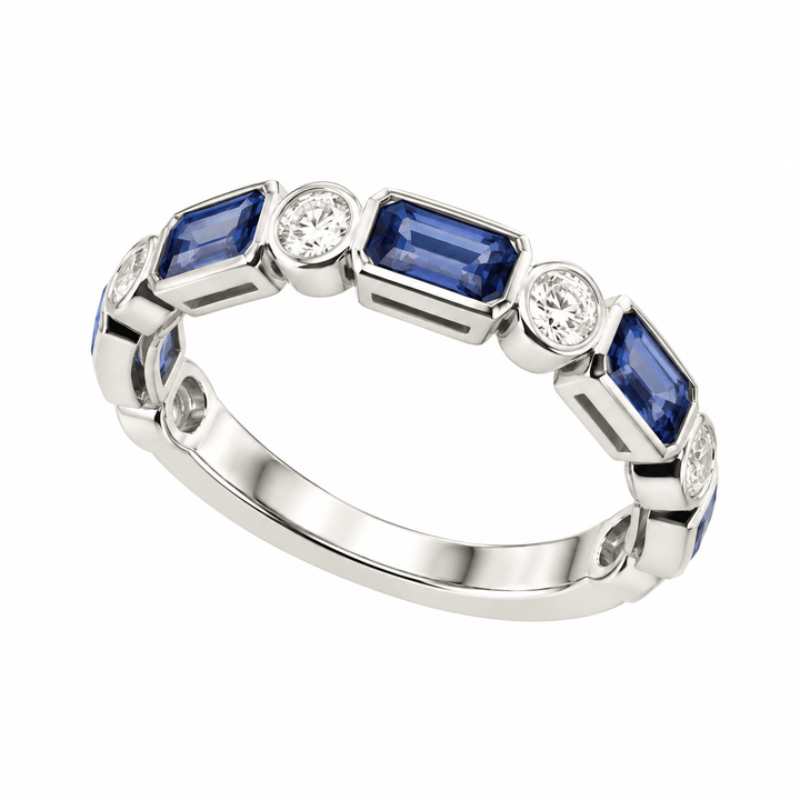 Diamond and Sapphire Band - Acadian Estates &amp; CustomRing