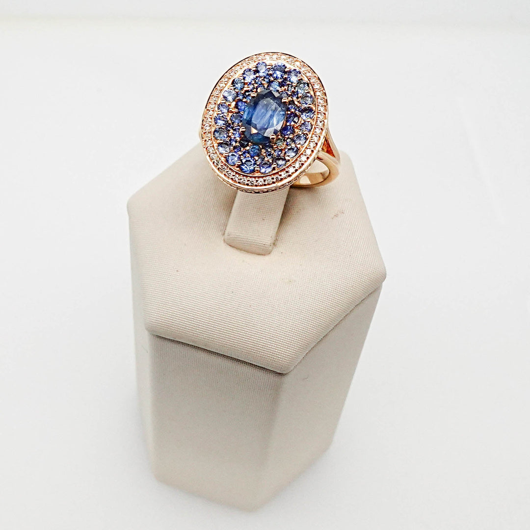 Diamond and Sapphire Dinner Ring - Acadian Estates &amp; CustomRing