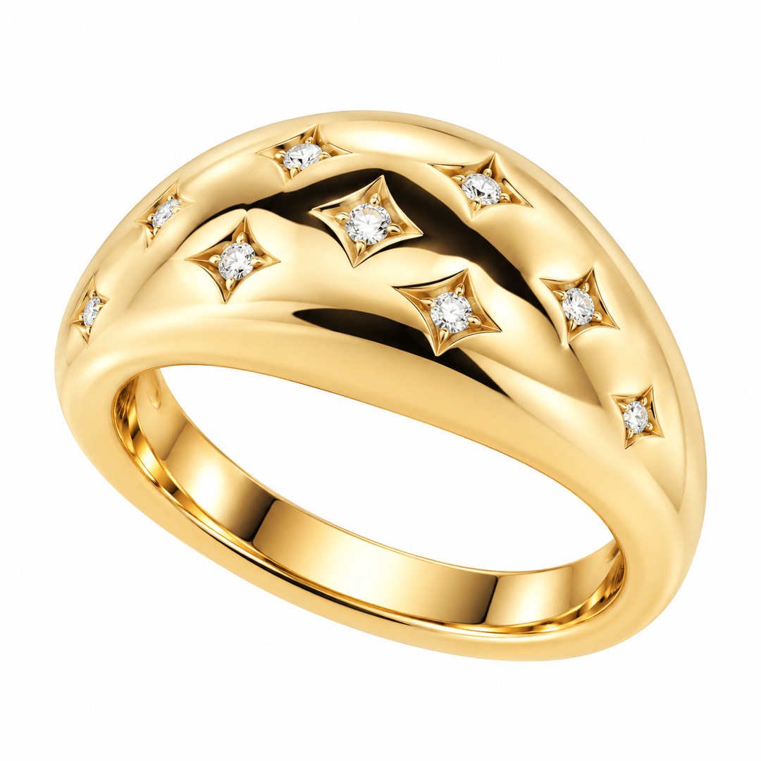Diamond Celestial Domed Ring - Acadian Estates &amp; CustomRing