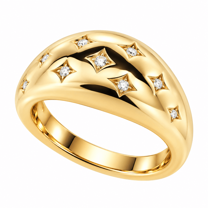 Diamond Celestial Domed Ring - Acadian Estates &amp; CustomRing