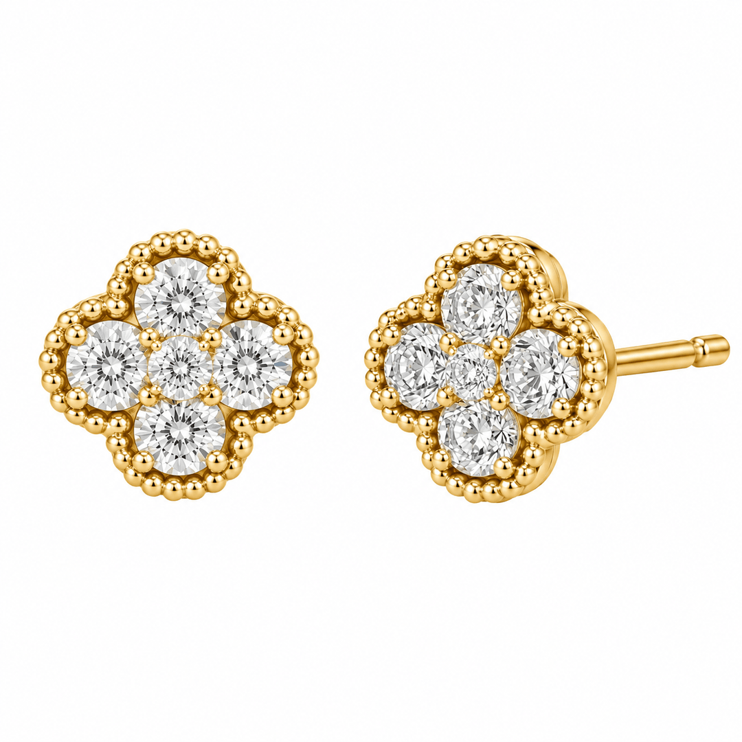 Diamond Clover Earrings - Acadian Estates & CustomEarrings