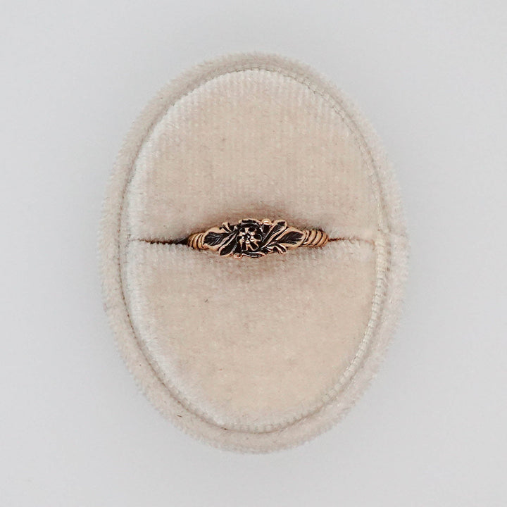 Diamond Flower Ring with Twisted Band - Acadian Estates &amp; CustomRing