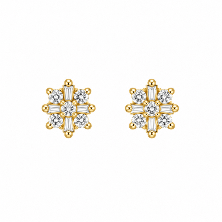 Diamond Flower Stud Earrings - Acadian Estates &amp; CustomEarrings