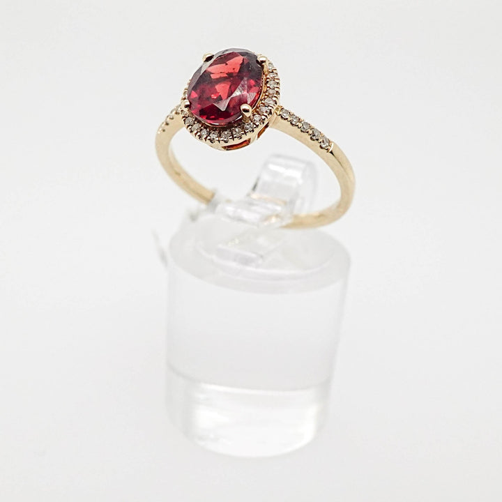Diamond Halo and Garnet Ring - Acadian Estates &amp; CustomRing
