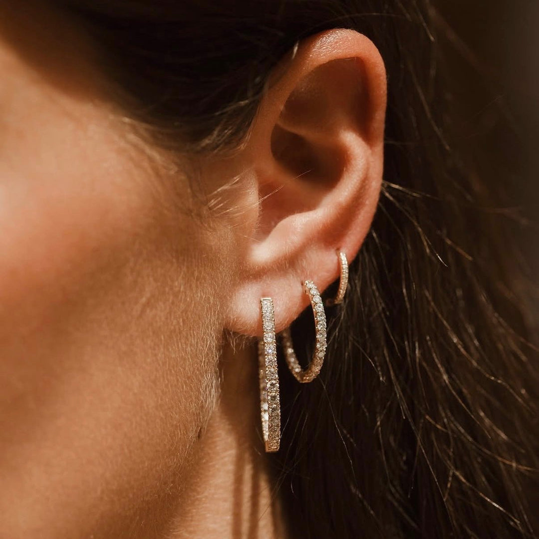 Diamond In &amp; Out Hoops - Acadian Estates &amp; CustomEarrings