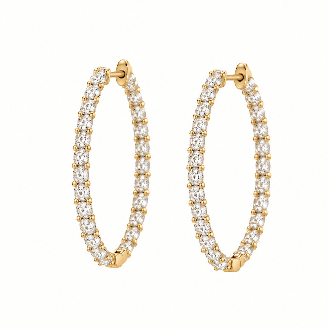 Diamond In &amp; Out Hoops - Acadian Estates &amp; CustomEarrings