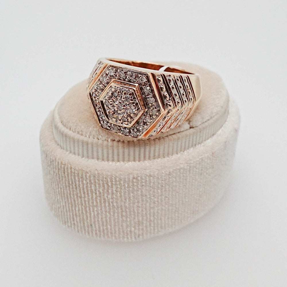 Diamond Ring with Geometric Design - Acadian Estates & CustomRing