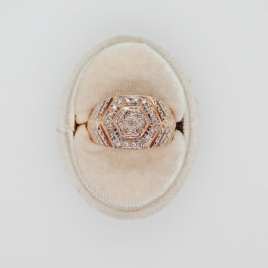 Diamond Ring with Geometric Design - Acadian Estates & CustomRing