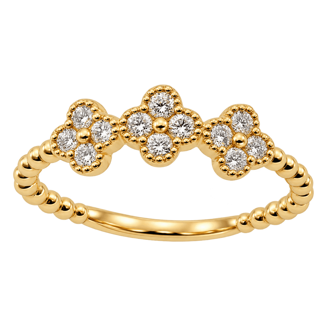 Diamond Triple Clover Ring - Acadian Estates & CustomRing