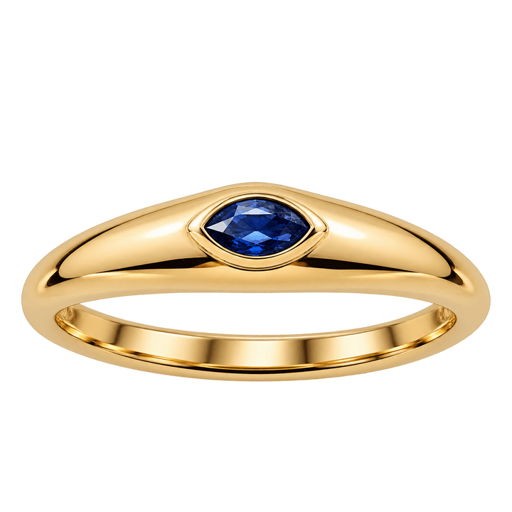 Dome Ring with Marquise Sapphire - Acadian Estates &amp; CustomRing