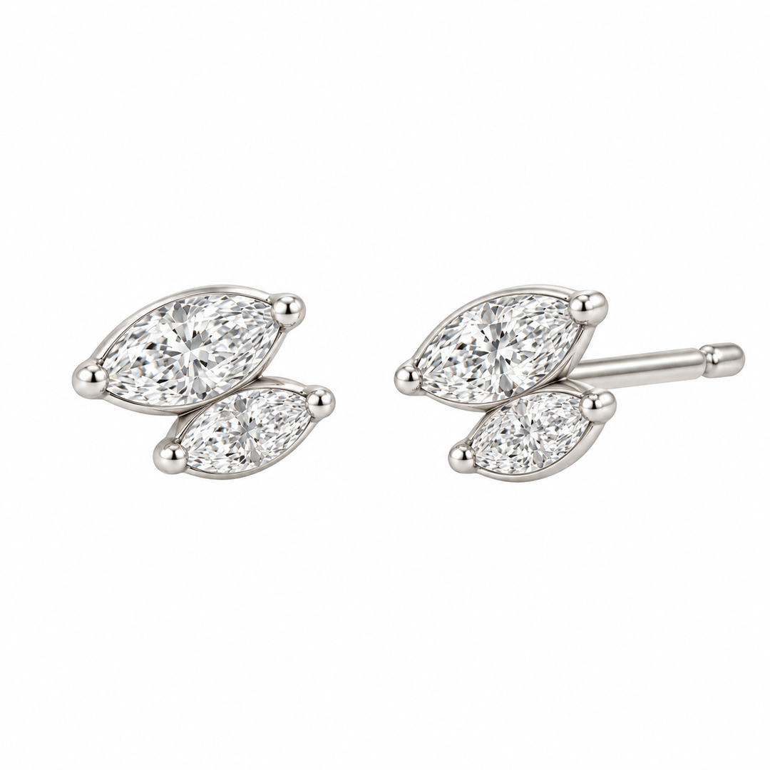 Double Marquise Studs - Acadian Estates & CustomEarrings