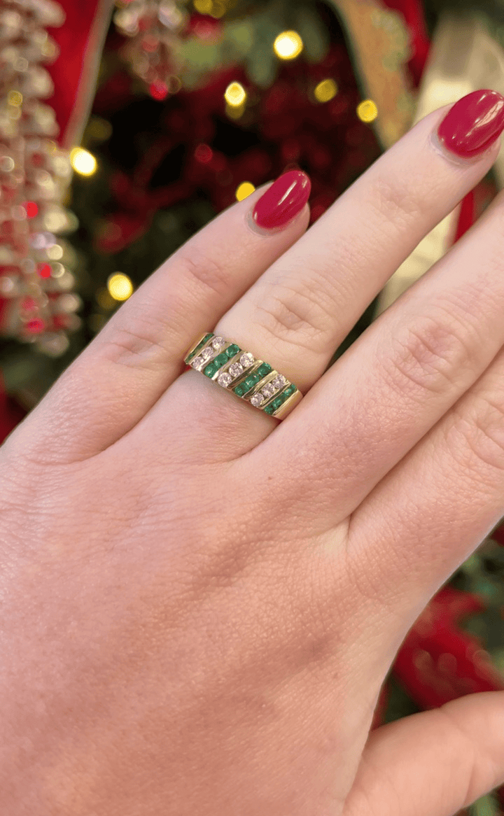 Emerald and Diamond Ring - Acadian Estates &amp; CustomRing