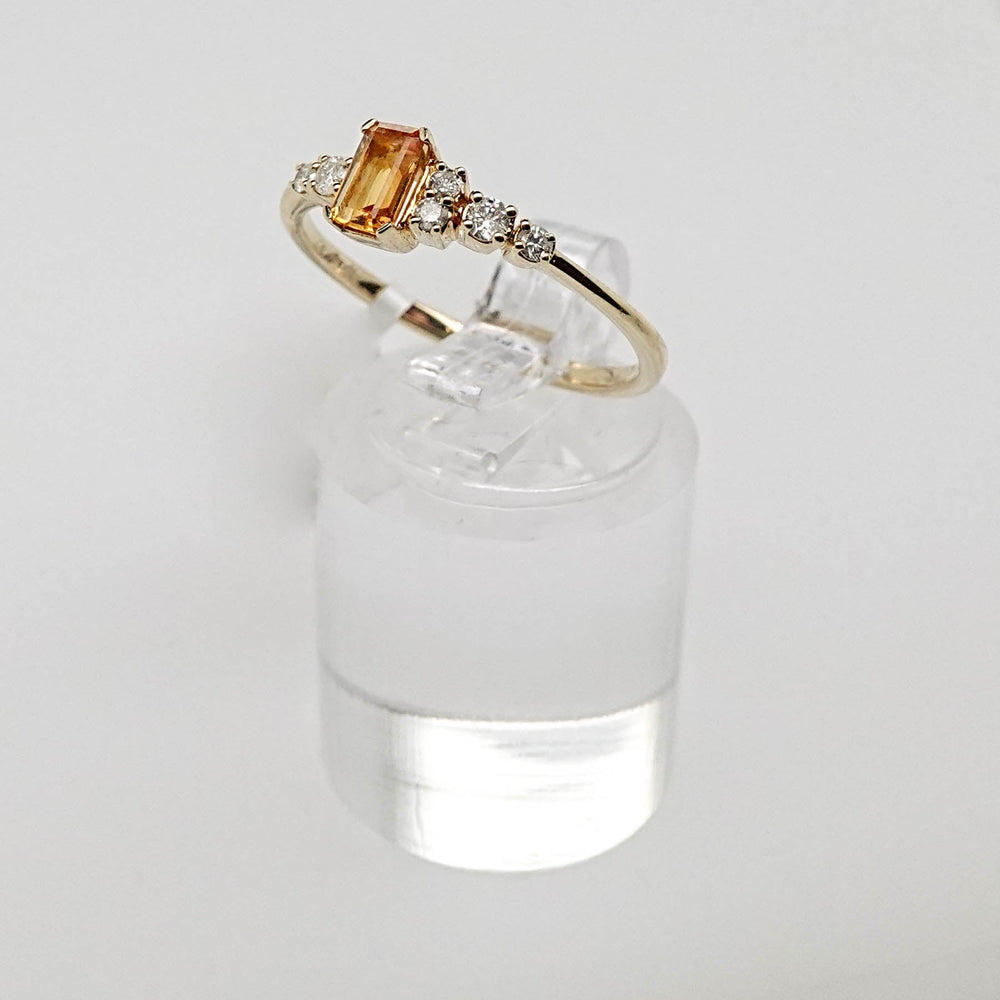 Emerald Citrine Ring with Diamond Accent - Acadian Estates & CustomRing
