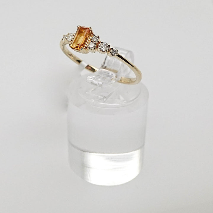 Emerald Citrine Ring with Diamond Accent - Acadian Estates &amp; CustomRing