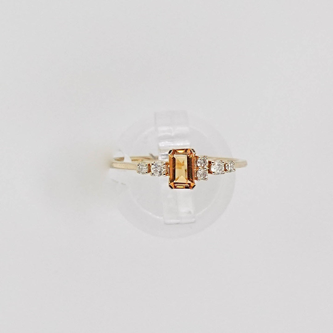 Emerald Citrine Ring with Diamond Accent - Acadian Estates &amp; CustomRing