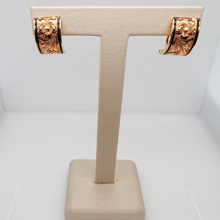 Enamel Floral Design Earrings - Acadian Estates &amp; CustomEarrings