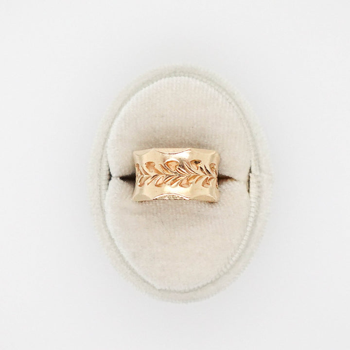 Engraved Heart Detail Cigar Band - Acadian Estates &amp; CustomRing