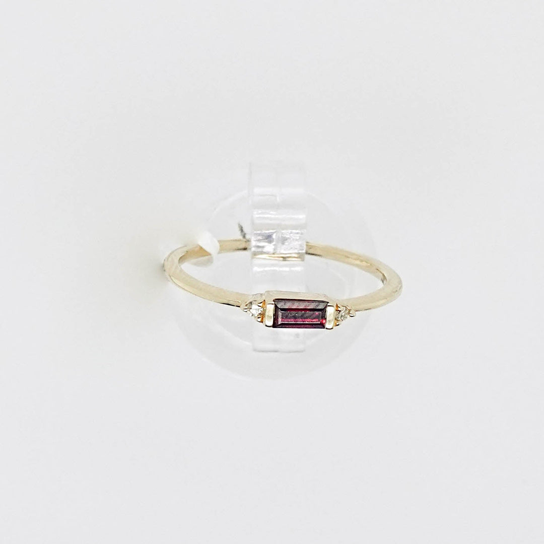 Garnet Ring with Diamond Accents - Acadian Estates &amp; CustomRing