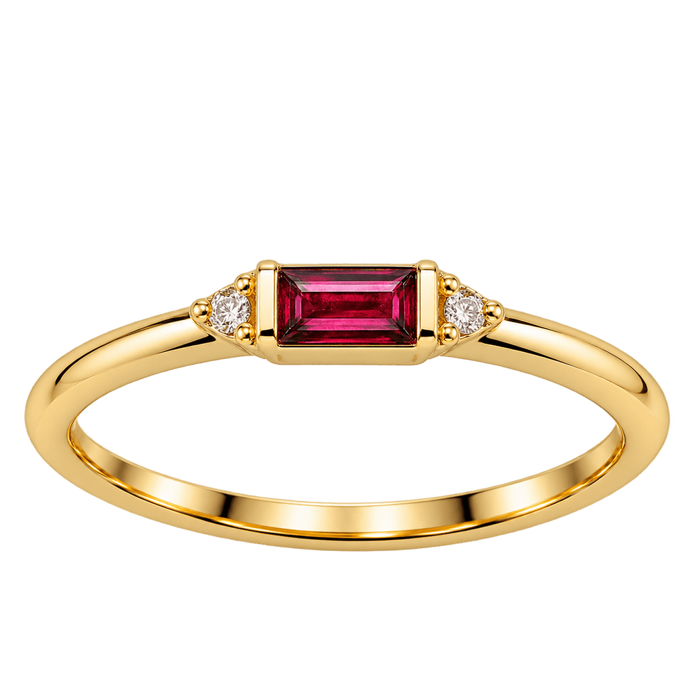 Garnet Ring with Diamond Accents - Acadian Estates & CustomRing