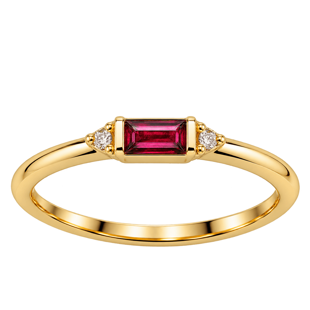 Garnet Ring with Diamond Accents - Acadian Estates &amp; CustomRing