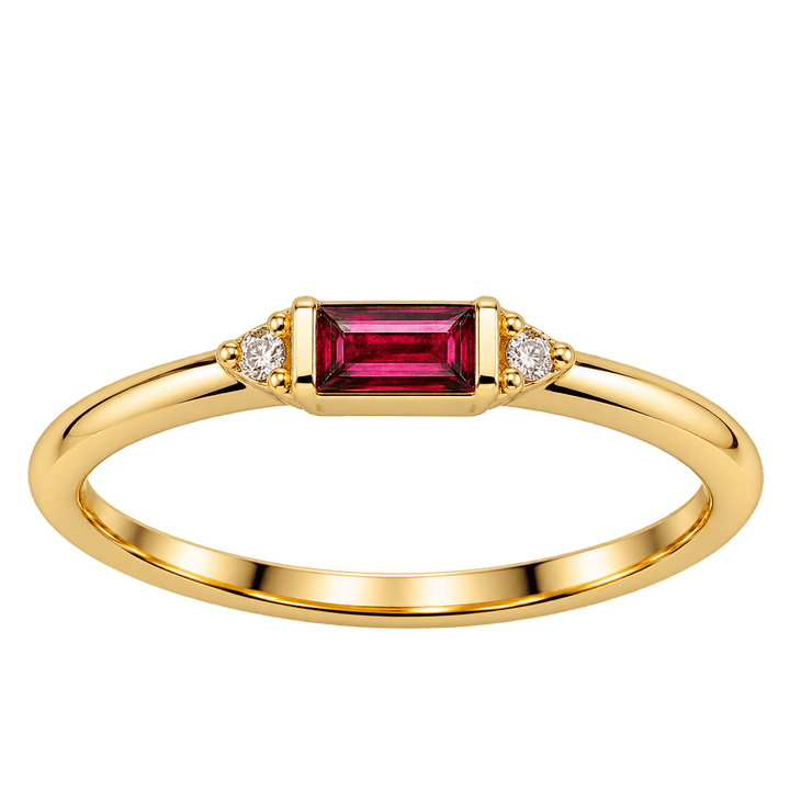 Garnet Ring with Diamond Accents - Acadian Estates &amp; CustomRing