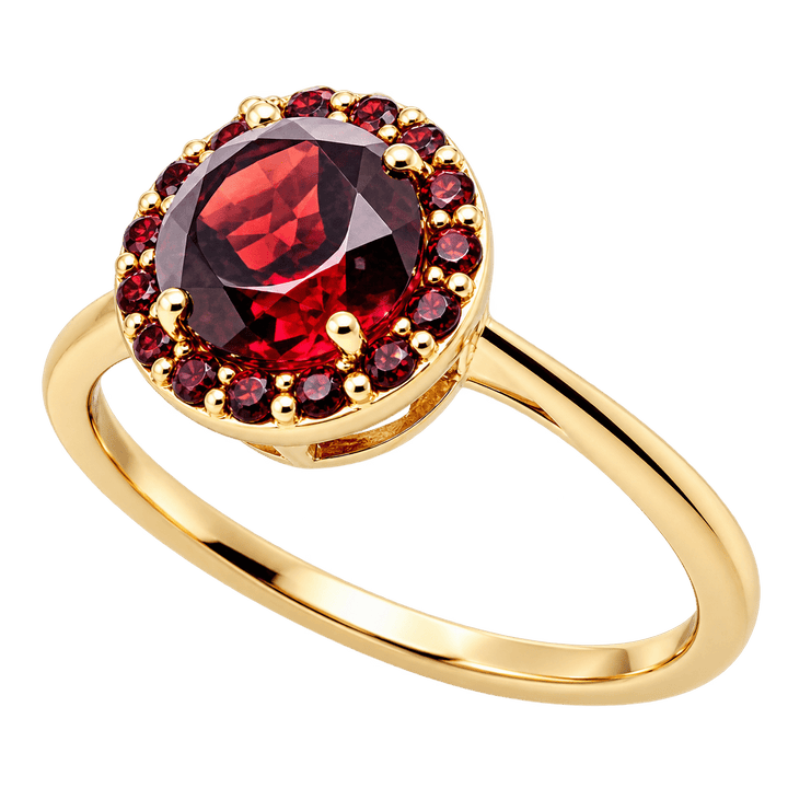 Garnet Ring with Halo - Acadian Estates &amp; CustomRing