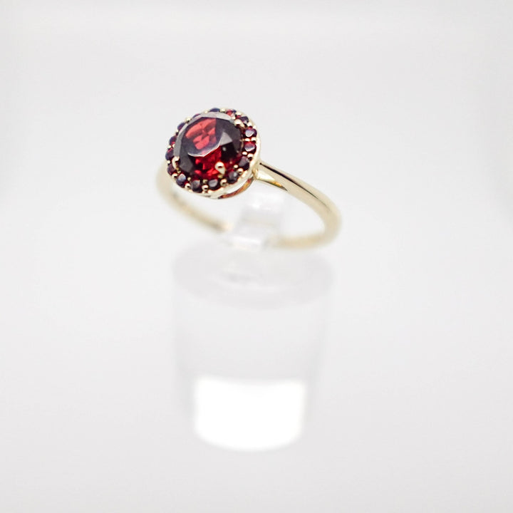 Garnet Ring with Halo - Acadian Estates &amp; CustomRing