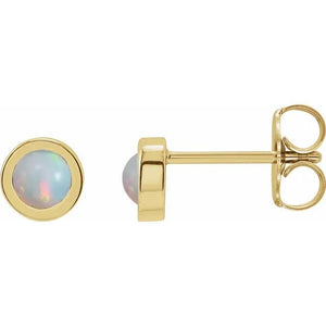 Gemstone Bezel Set Studs - Acadian Estates & CustomEarrings