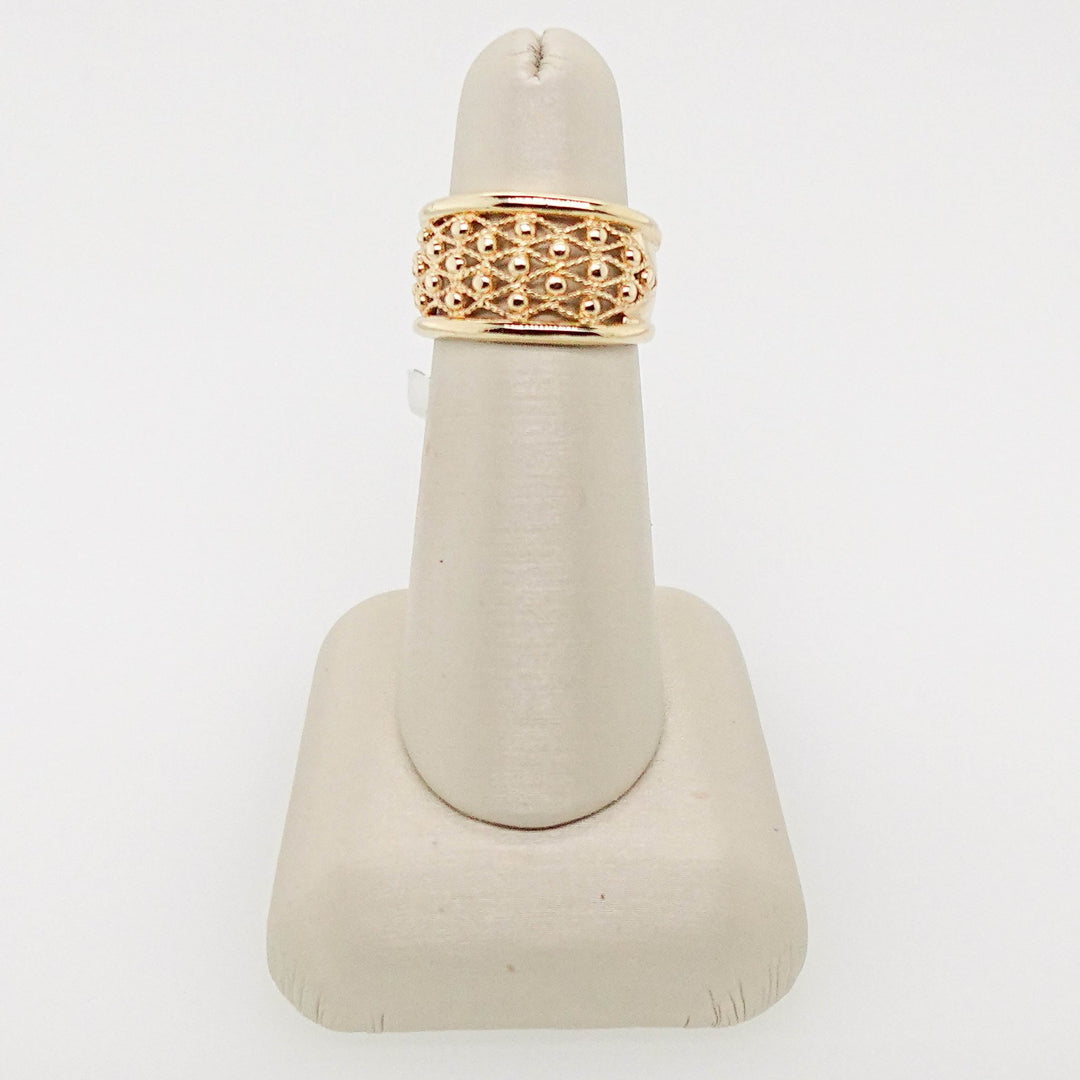 Gold Mesh Ring with Bead Detail - Acadian Estates &amp; CustomRing