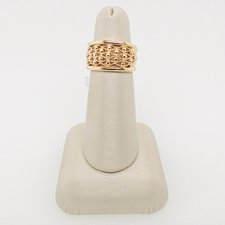 Gold Mesh Ring with Bead Detail - Acadian Estates &amp; CustomRing