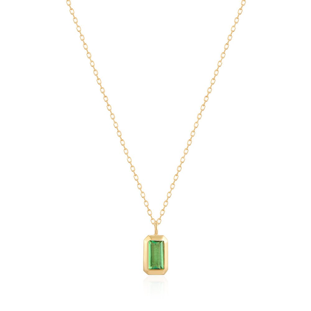 Green Tsavorite Bezel Necklace - Acadian Estates &amp; Customnecklace