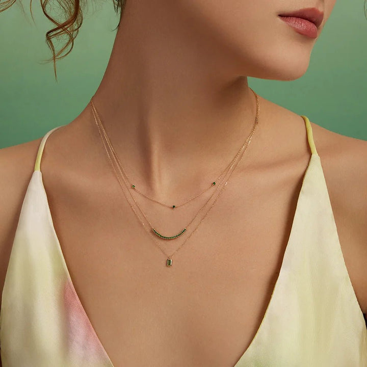 Green Tsavorite Bezel Necklace - Acadian Estates &amp; Customnecklace