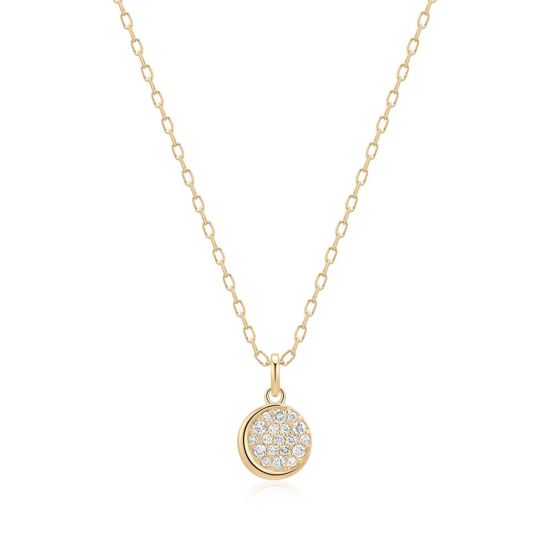 Half Bezel Pave Lab Grown Diamond Necklace - Acadian Estates &amp; Customnecklace