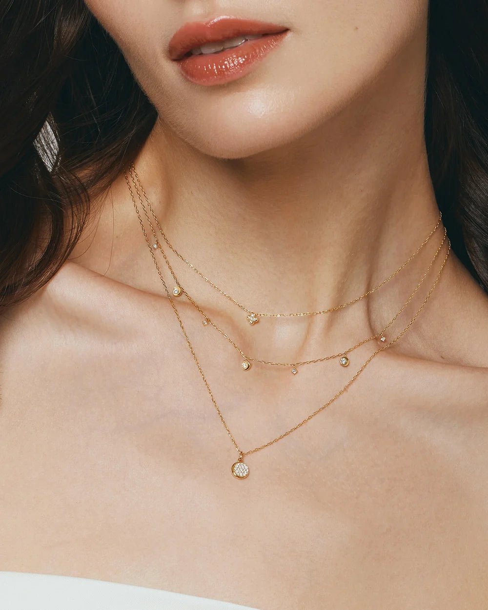 Half Bezel Pave Lab Grown Diamond Necklace - Acadian Estates &amp; Customnecklace
