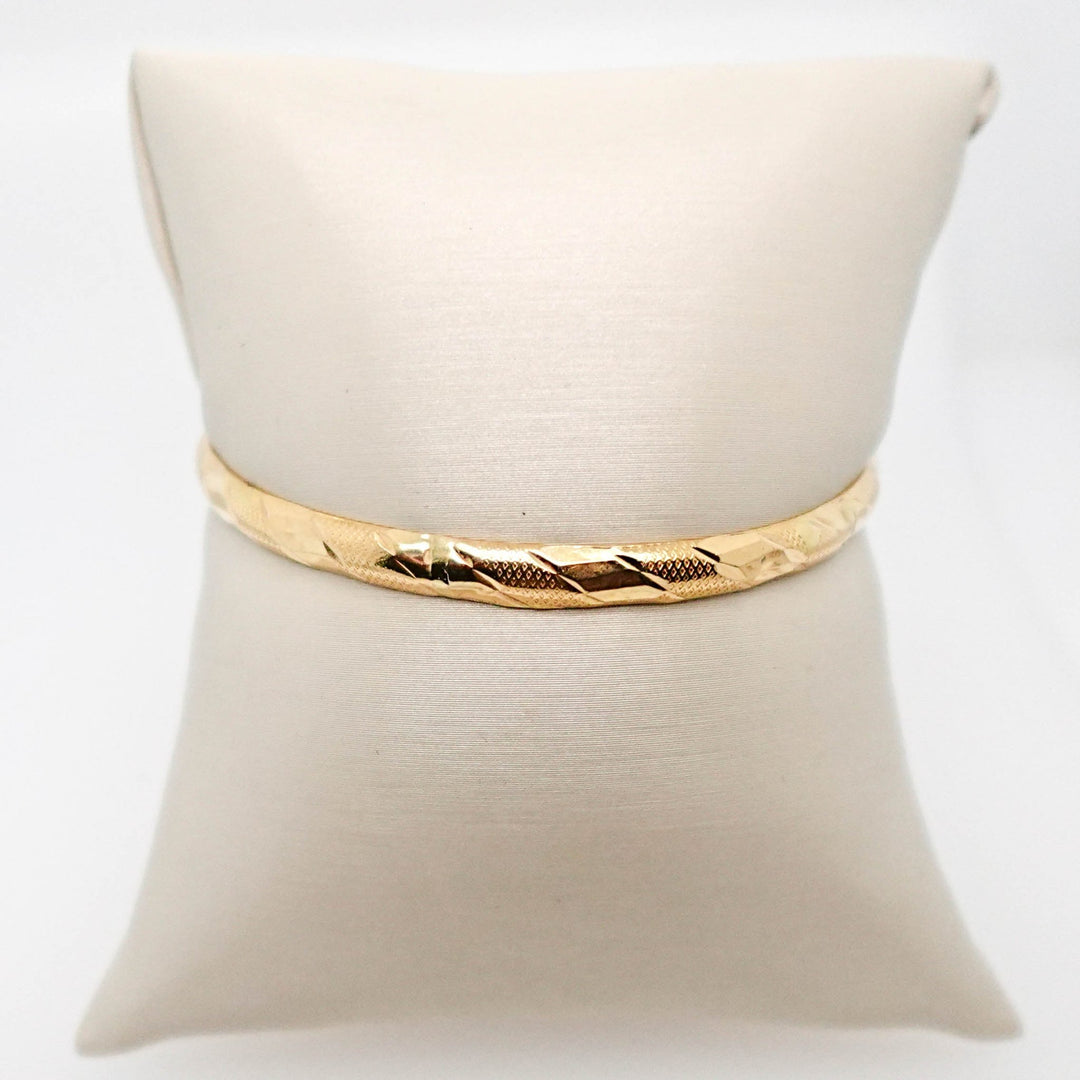 Hollow Bangle with Line Etching Detail - Acadian Estates &amp; CustomBracelet