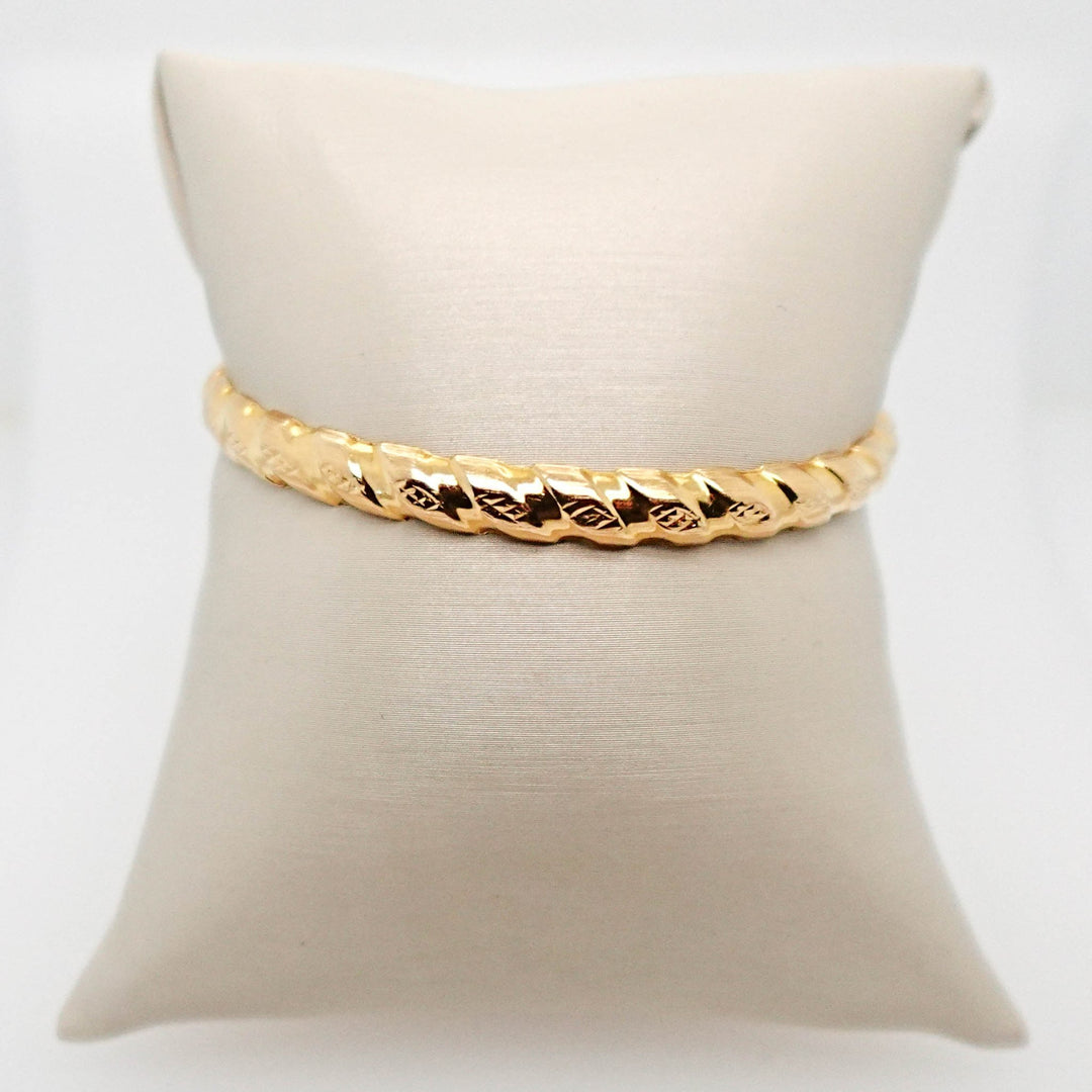 Hollow Bangle with Twist Detail - Acadian Estates &amp; CustomBracelet
