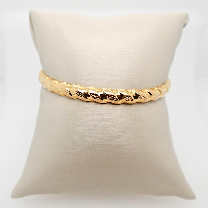 Hollow Bangle with Twist Detail - Acadian Estates &amp; CustomBracelet