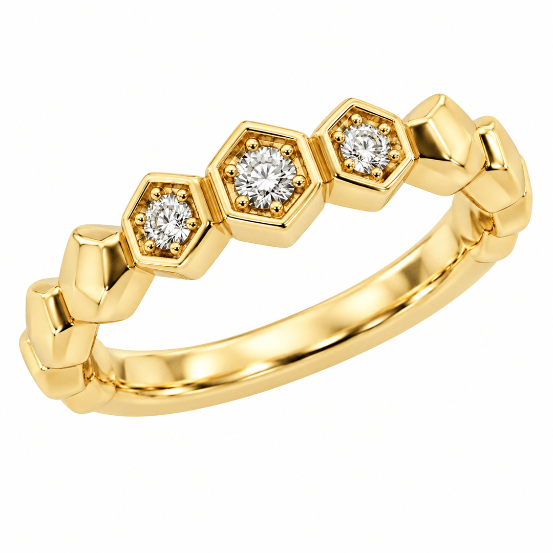 Honeycomb Diamond Ring - Acadian Estates & CustomRing