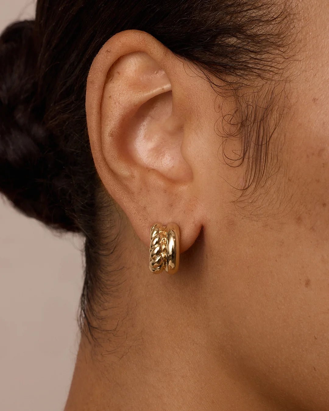 Huggie Hoops with Rope Detail - Acadian Estates &amp; CustomEarrings
