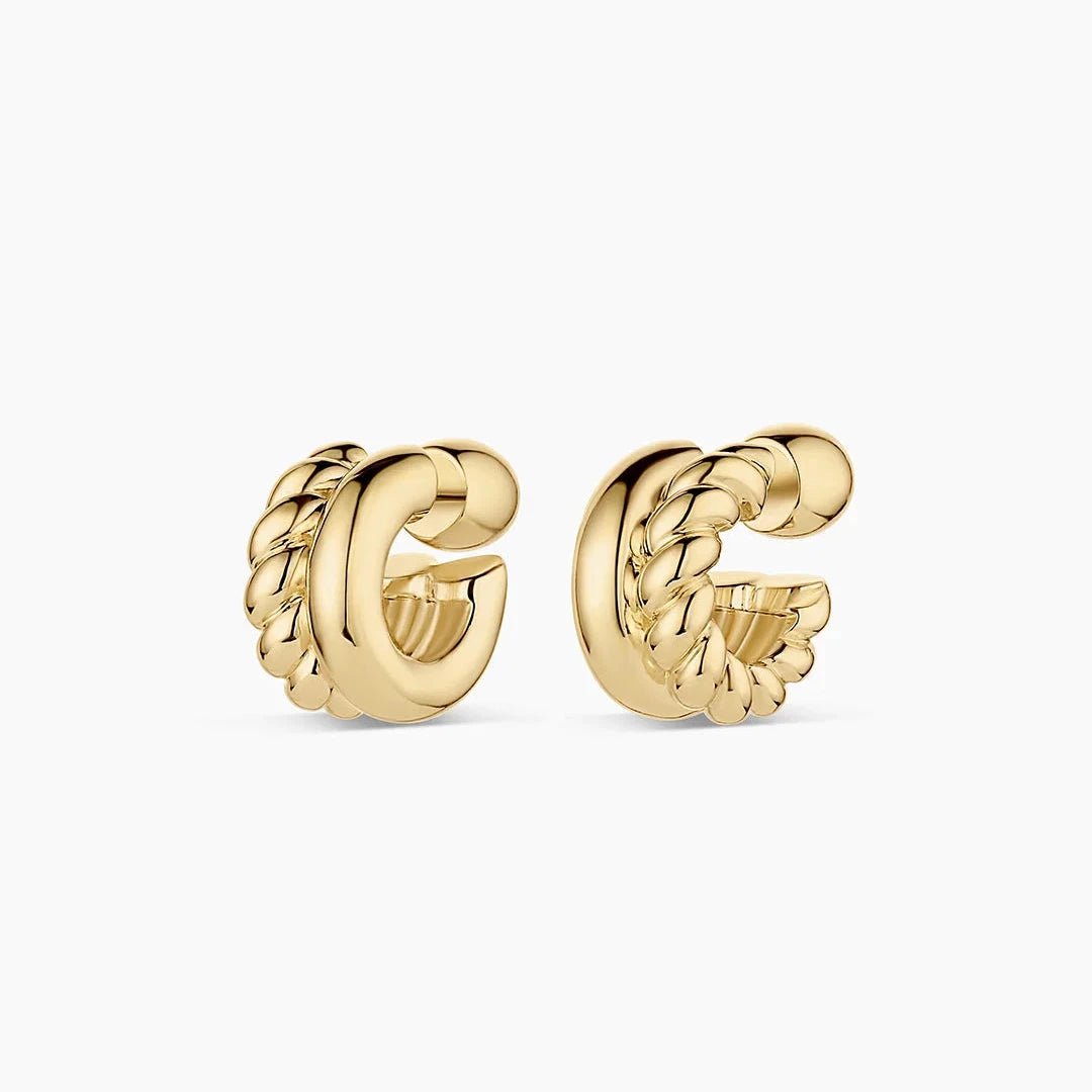 Huggie Hoops with Rope Detail - Acadian Estates & CustomEarrings