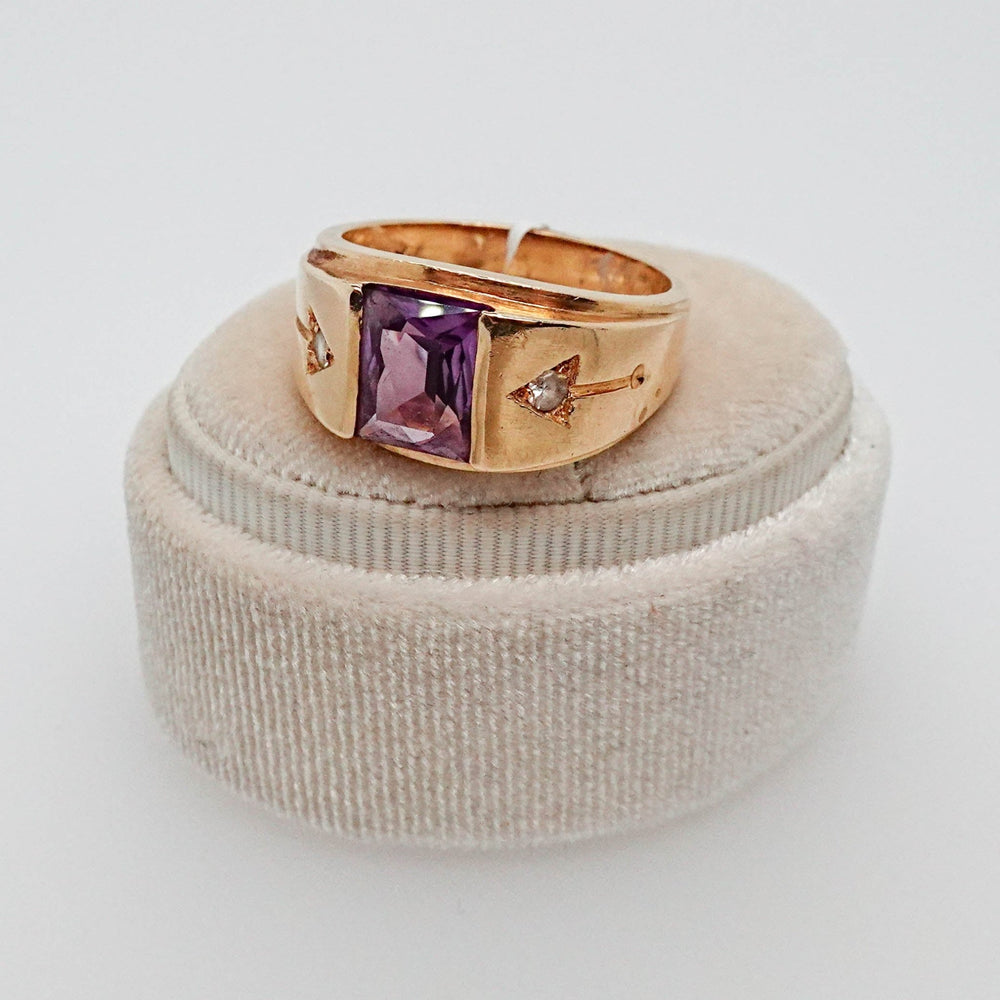 Imitation Alexandrite Signet Ring - Acadian Estates & CustomRing