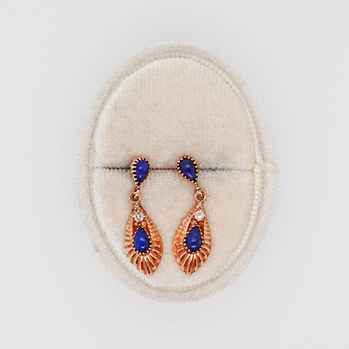 Lapis and CZ Dangle Earrings - Acadian Estates &amp; CustomEarrings