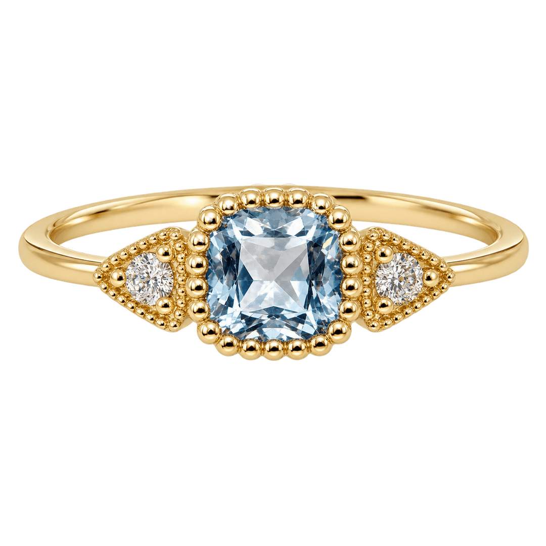 London Blue Topaz and Diamond Ring - Acadian Estates &amp; CustomRing