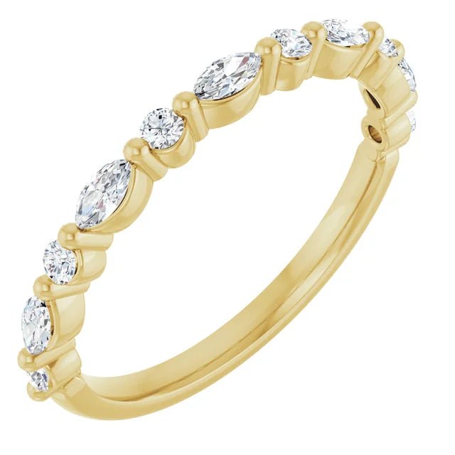 Marquise and Round Anniversary Band - Acadian Estates &amp; Custom