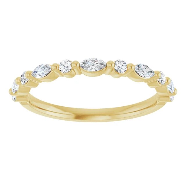 Marquise and Round Anniversary Band - Acadian Estates &amp; Custom